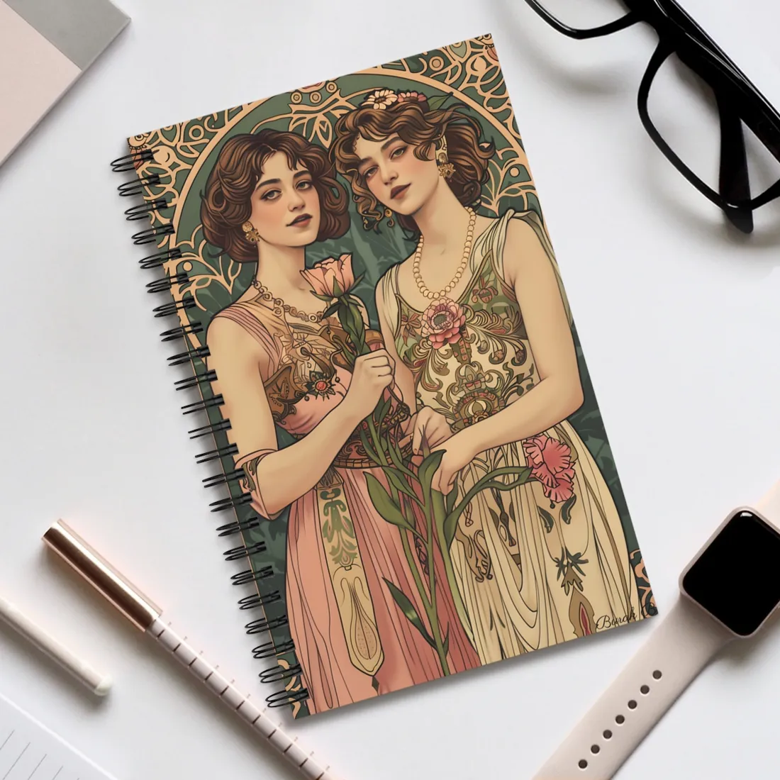 Women in Harmony: Primrose Bloom - Spiral Notebook