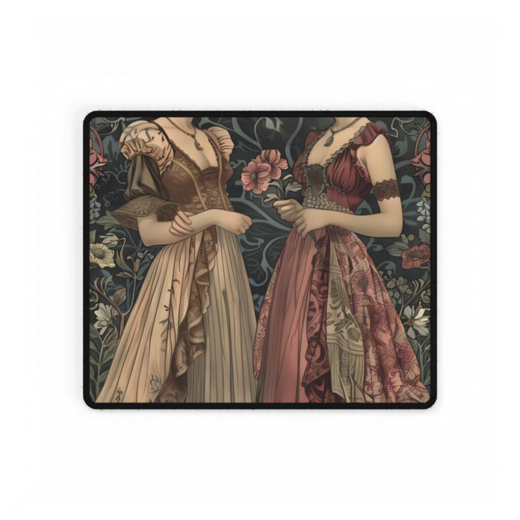 Women in Ornate Attire: Formal Primrose Ceremony - Desk Mat