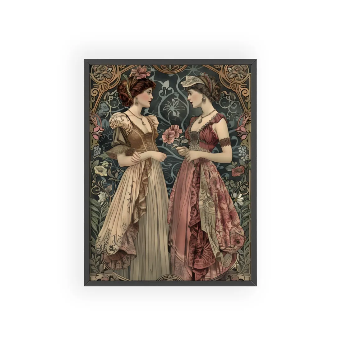 Women in Ornate Attire: Formal Primrose Ceremony - Framed Poster