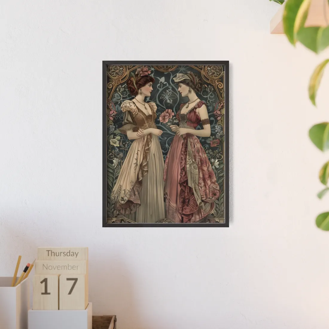 Women in Ornate Attire: Formal Primrose Ceremony - Framed Poster