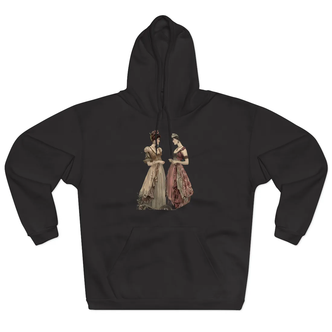 Women in Ornate Attire: Formal Primrose Ceremony - Hoodie (Black)