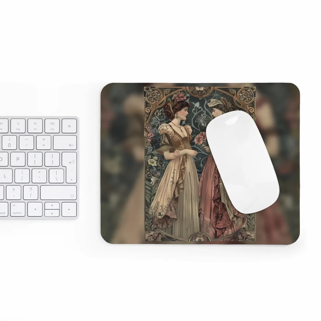 Women in Ornate Attire: Formal Primrose Ceremony - Mouse Pad