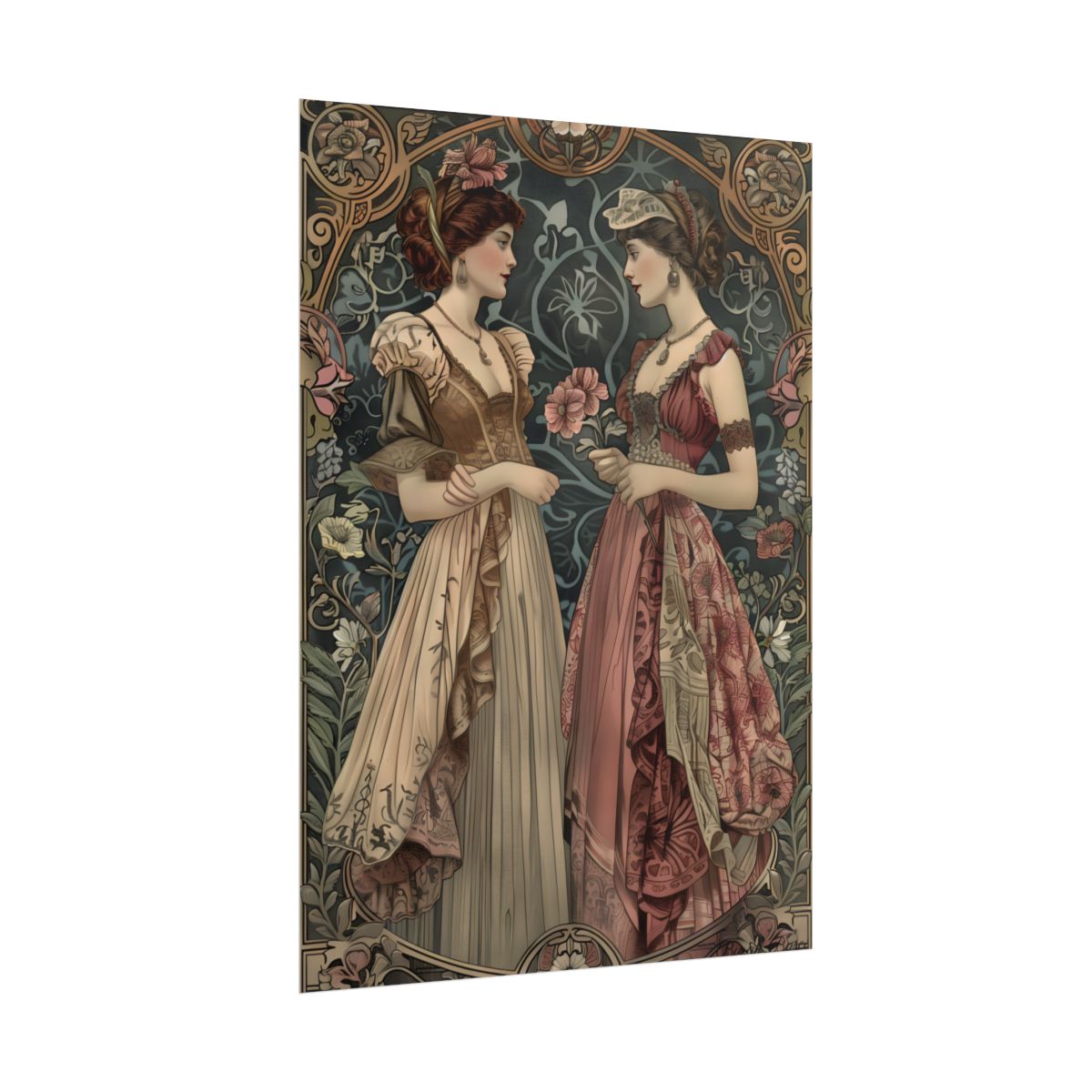 Women in Ornate Attire: Formal Primrose Ceremony - Poster