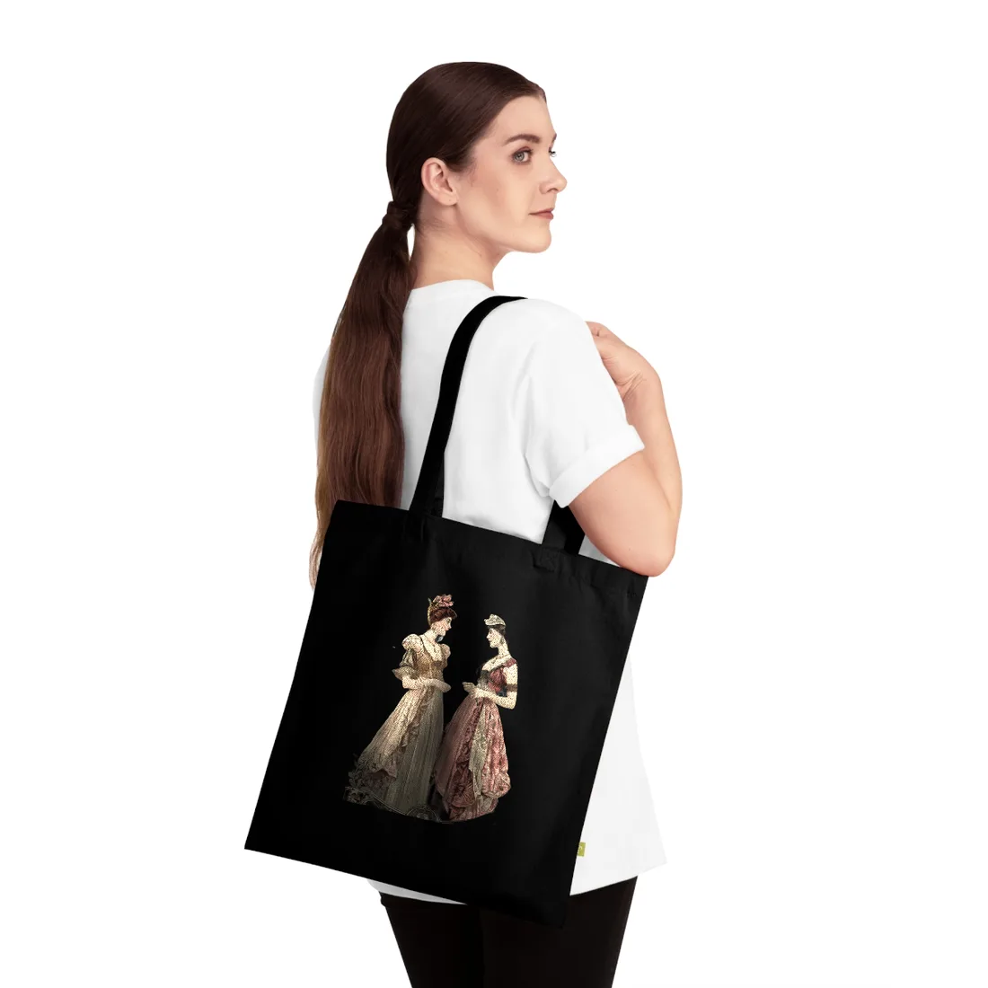 Women in Ornate Attire: Formal Primrose Ceremony - Tote Bag (Black)