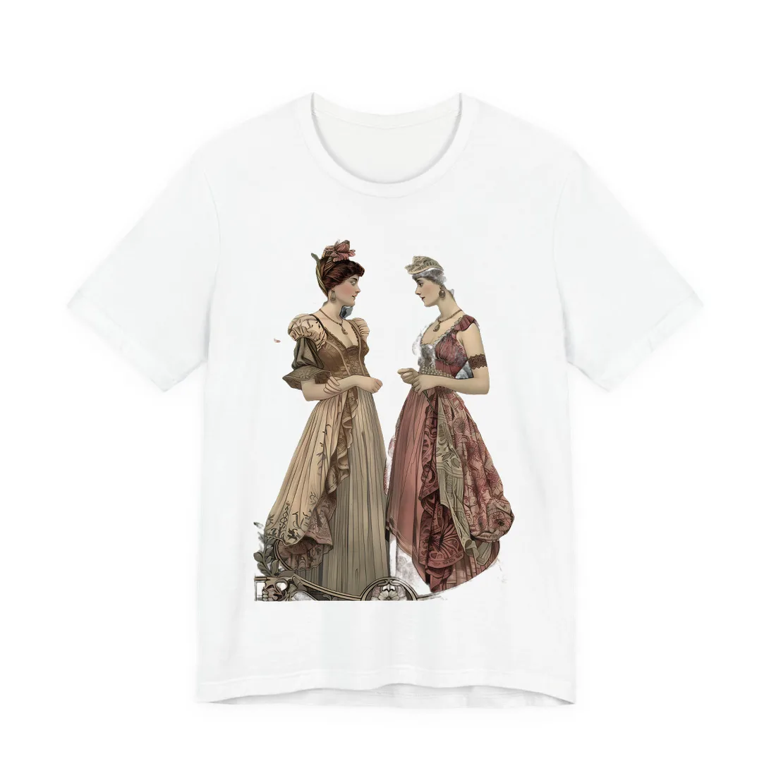 Women in Ornate Attire: Formal Primrose Ceremony - T-Shirt (White)