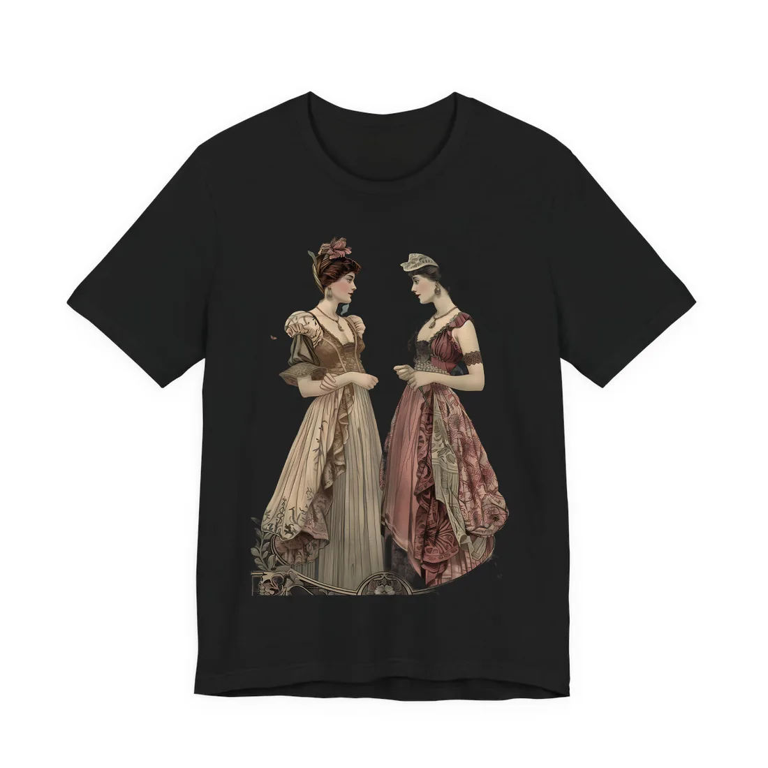 Women in Ornate Attire: Formal Primrose Ceremony - T-Shirt (Black)