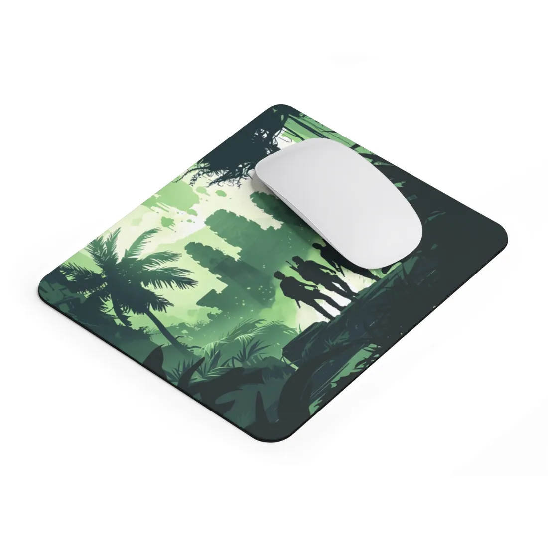 Young Adventurer: Minimalist Digital Portrait - Mouse Pad