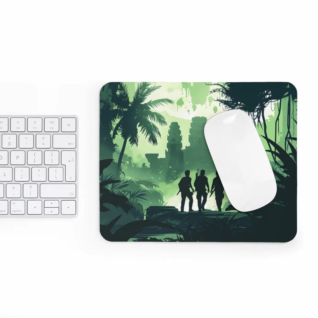 Young Adventurer: Minimalist Digital Portrait - Mouse Pad
