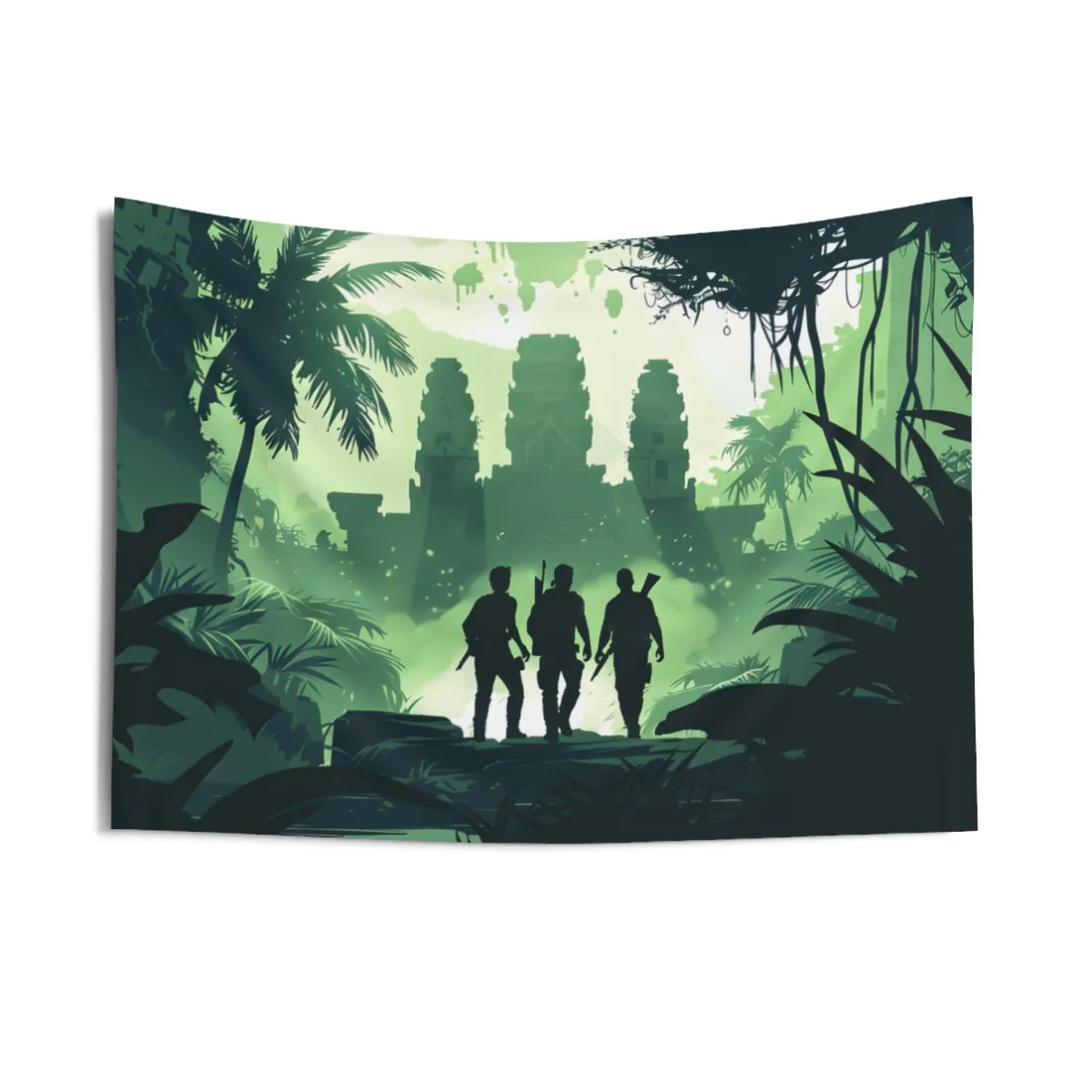 Young Adventurer: Minimalist Digital Portrait - Wall Tapestry