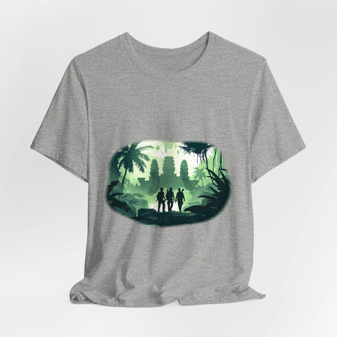 Young Adventurer: Minimalist Digital Portrait - T-Shirt (Athletic Heather)