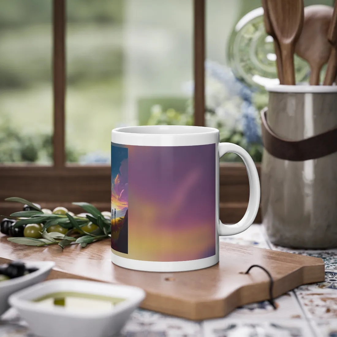 Young Love in a Cloudy Meadow: A Heartwarming - Mug