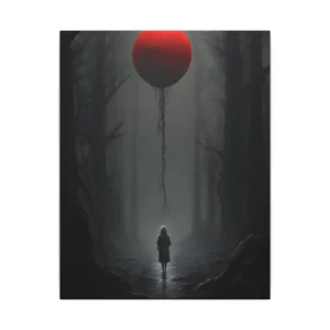 Hooded Figure in Foggy Forest Canvas Print