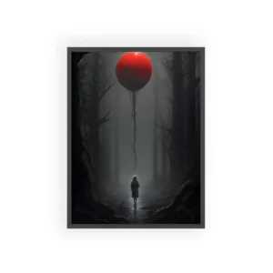 Hooded Figure in Foggy Forest Framed Poster