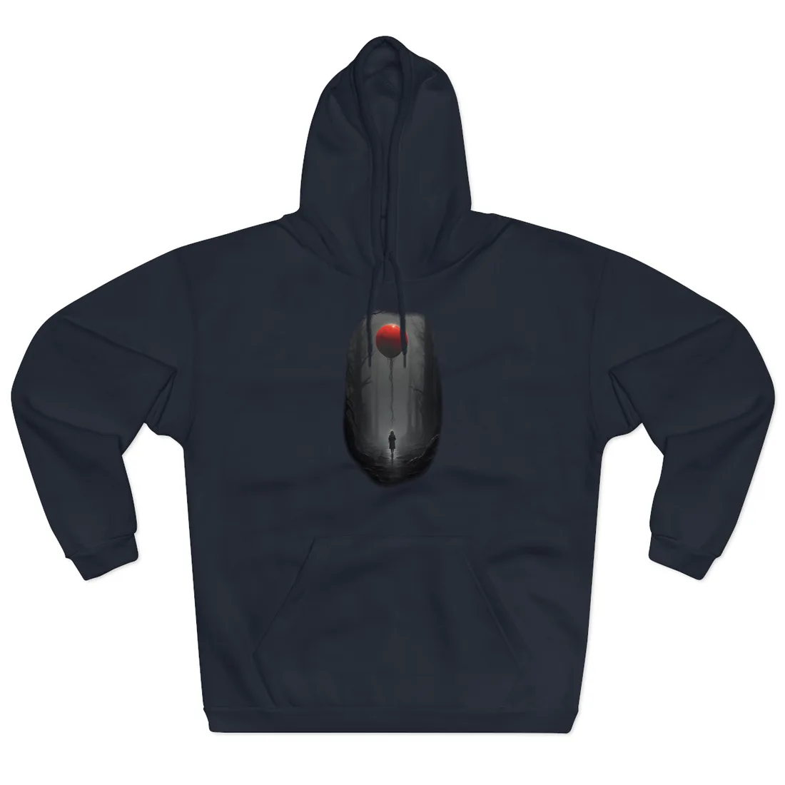 Youthful Moment: A Young Man in Nature's Outdoors Hoodie - Hoodie (Navy)