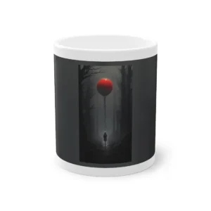 Hooded Figure in Foggy Forest Mug