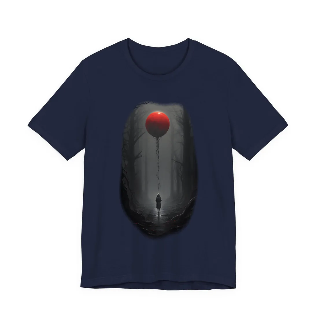 Youthful Moment: A Young Man in Nature's Outdoors T-Shirt - T-Shirt (Navy)