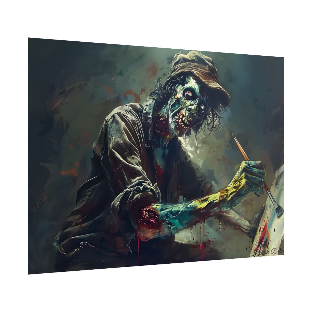 Zombie Horror Original Art: Original Artwork - Poster