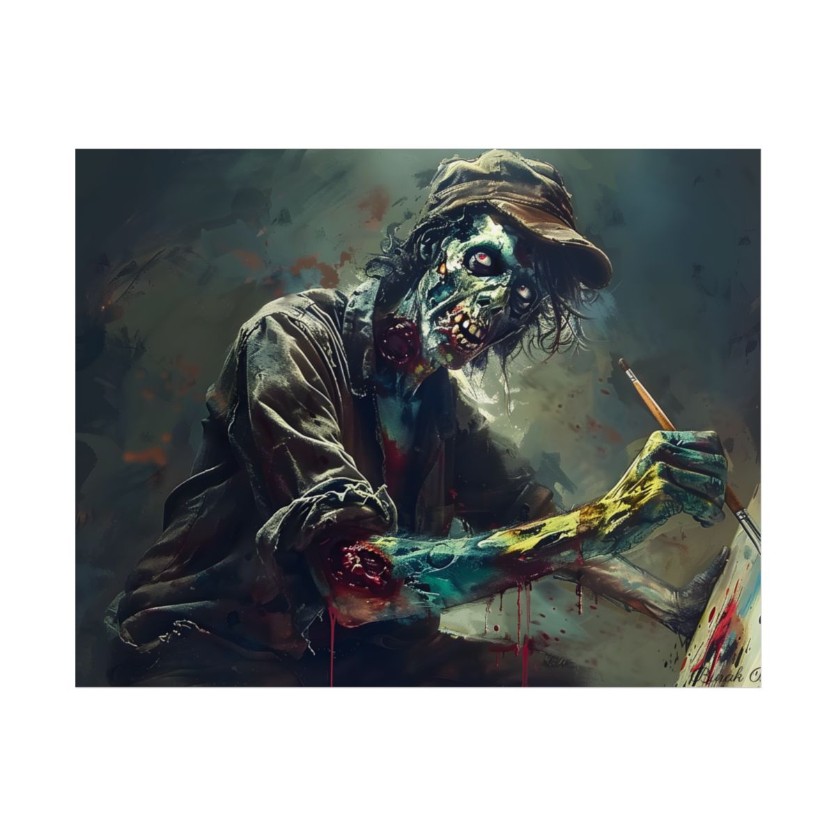 Zombie Horror Original Art: Original Artwork - Poster