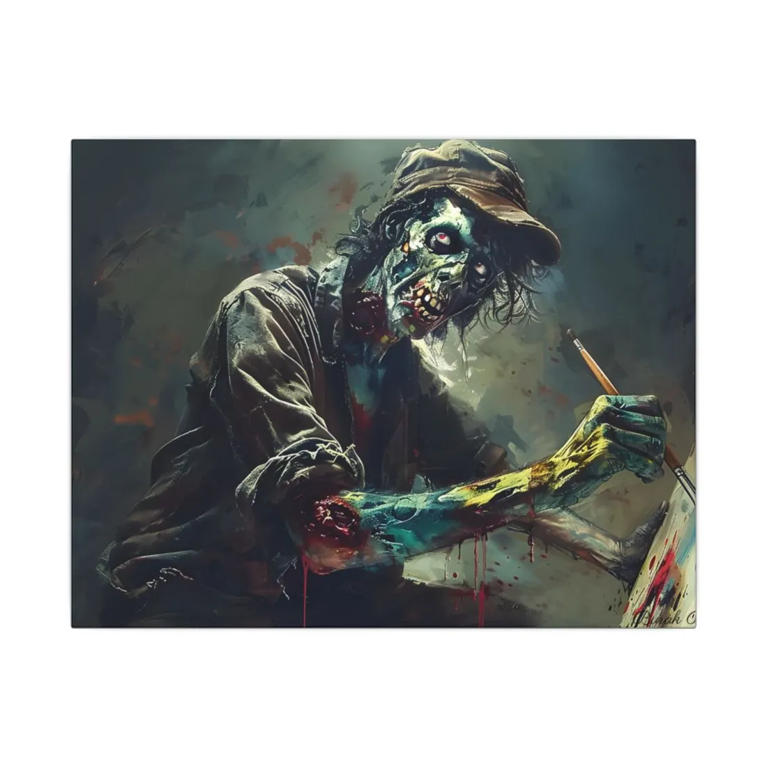 Zombie Horror Original Art: Original - Canvas