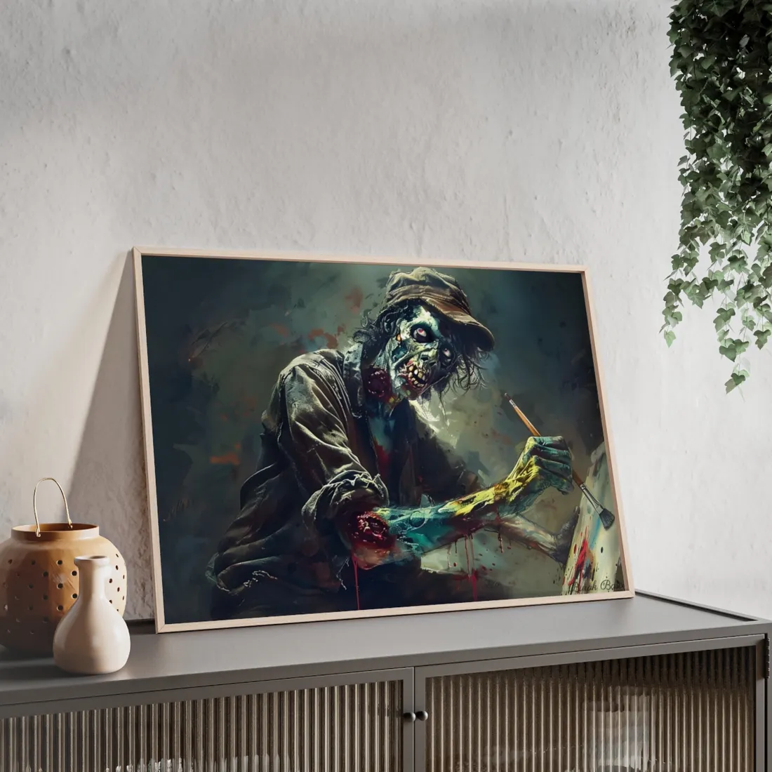 Zombie Horror Original Art: Original - Framed Poster