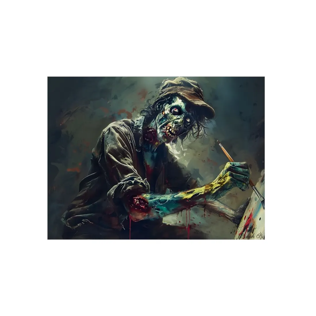Zombie Horror Original Art: Original - Metal Poster