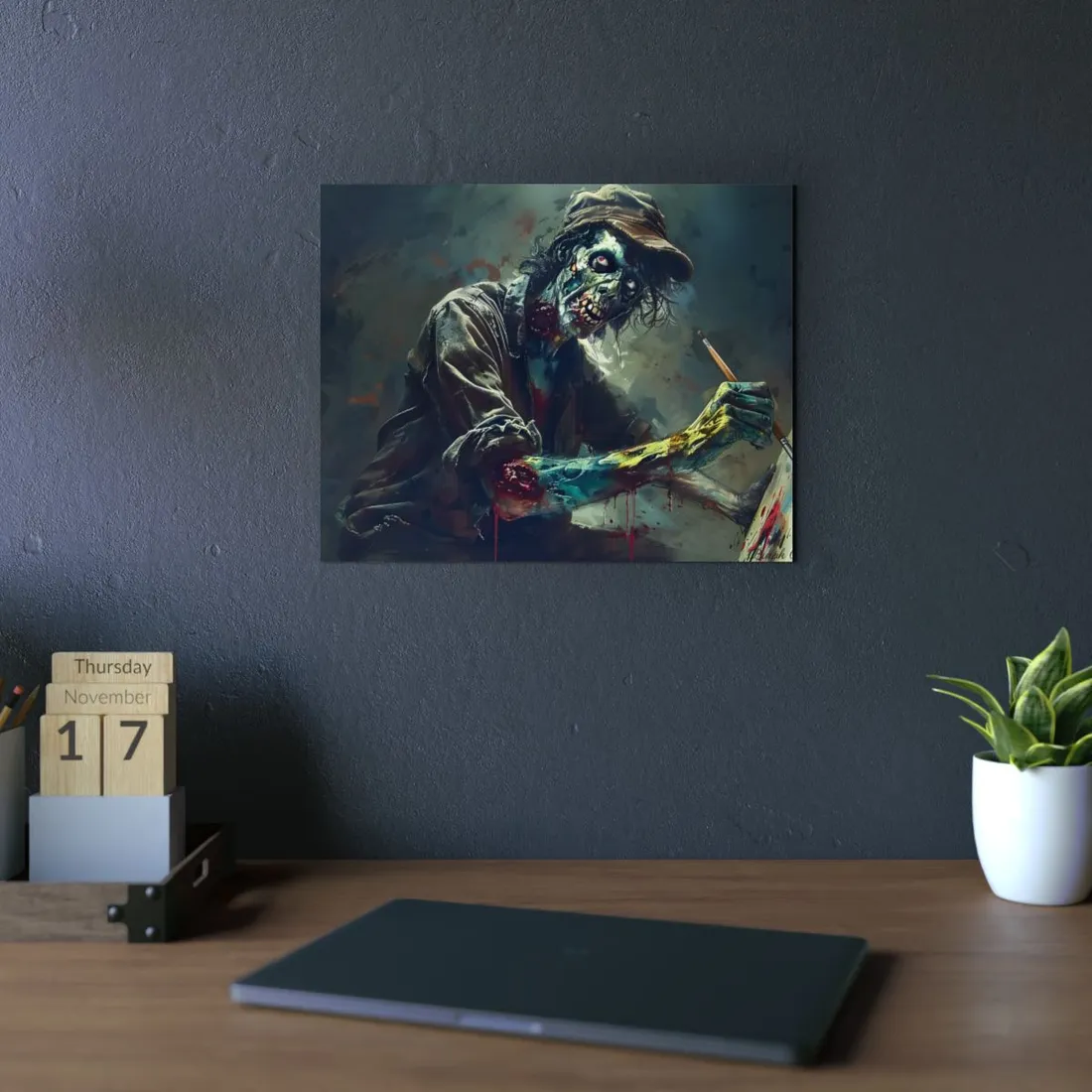 Zombie Horror Original Art: Original - Metal Poster