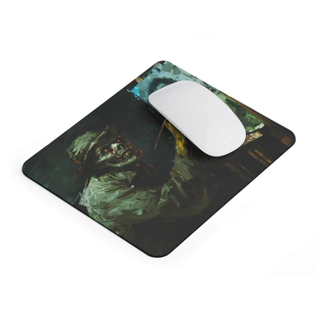 Zombie Painter in Action: Original Digital Art Piece - Mouse Pad