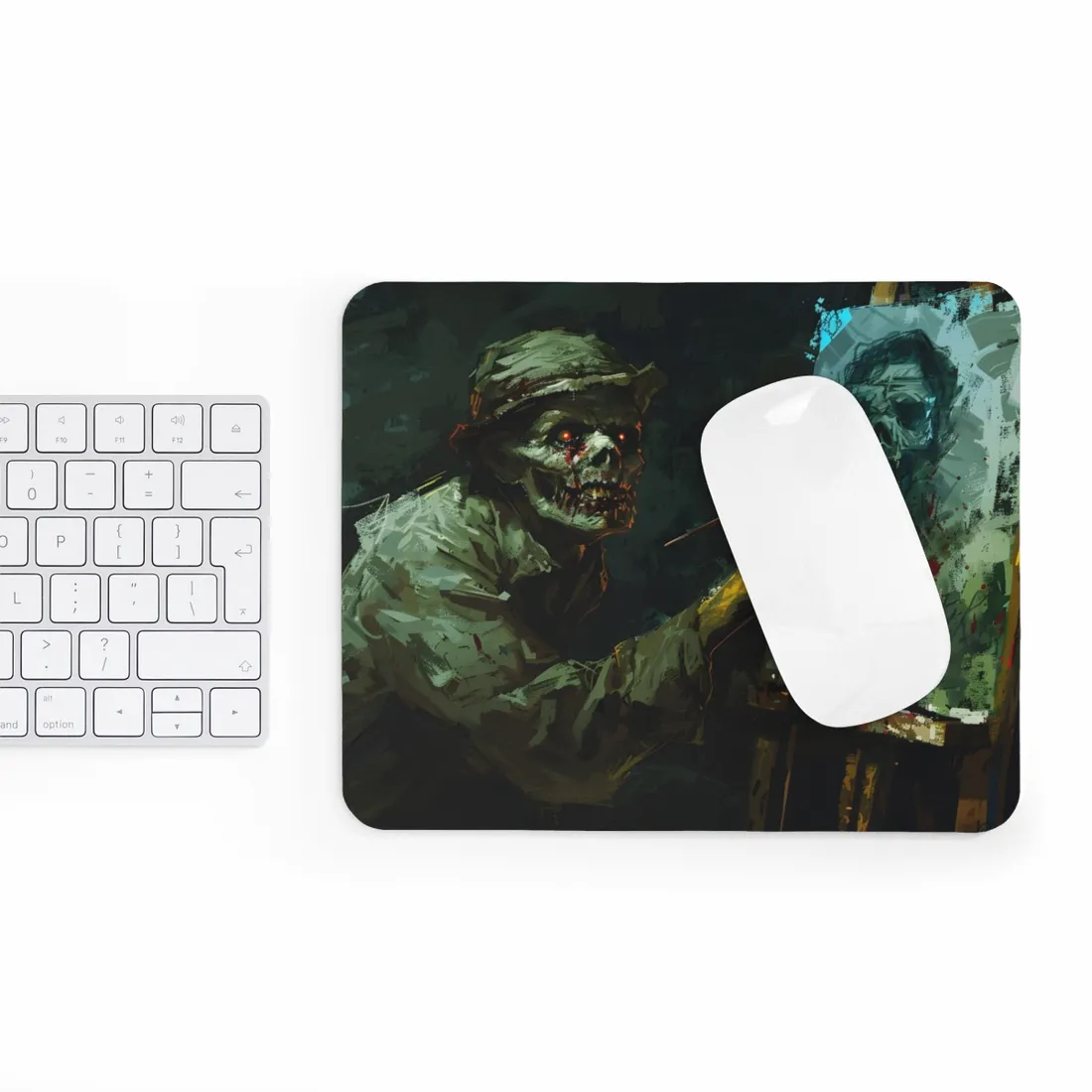 Zombie Painter in Action: Original Digital Art Piece - Mouse Pad