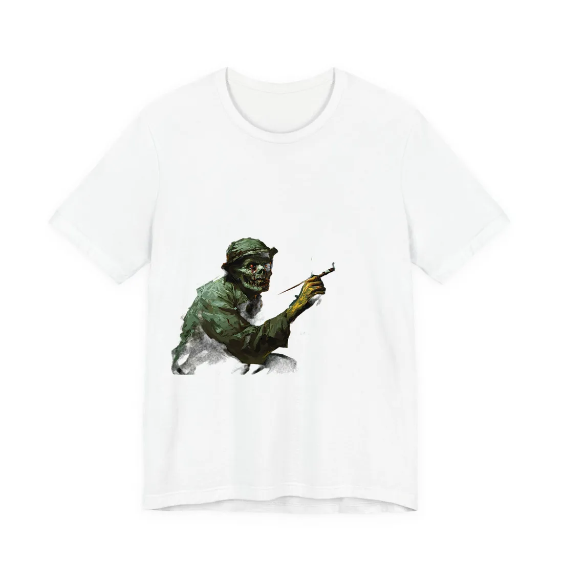 Zombie Painter in Action: Original Digital Art Piece - T-Shirt (White)